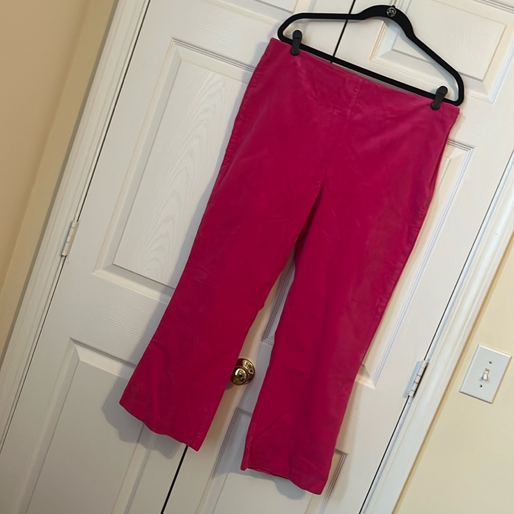 Crown & Ivy Women's Kick Flare Corduroy Pants in Pink Rave (NWT) size 16